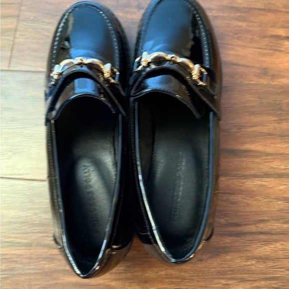 Princess Polly Black Patent Leather Loafers with Gold Accent-Size 7 like new! - Picture 14 of 16